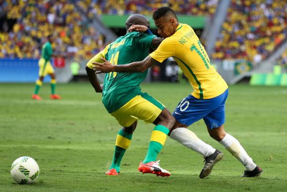  Futebol masculino da seleção brasileira deu o seu pontapé inicial na Olimpíada Rio 2016, em uma partida contra a África do Sul, no Estádio Mané Garrincha Marcelo Camargo/Agência Brasil